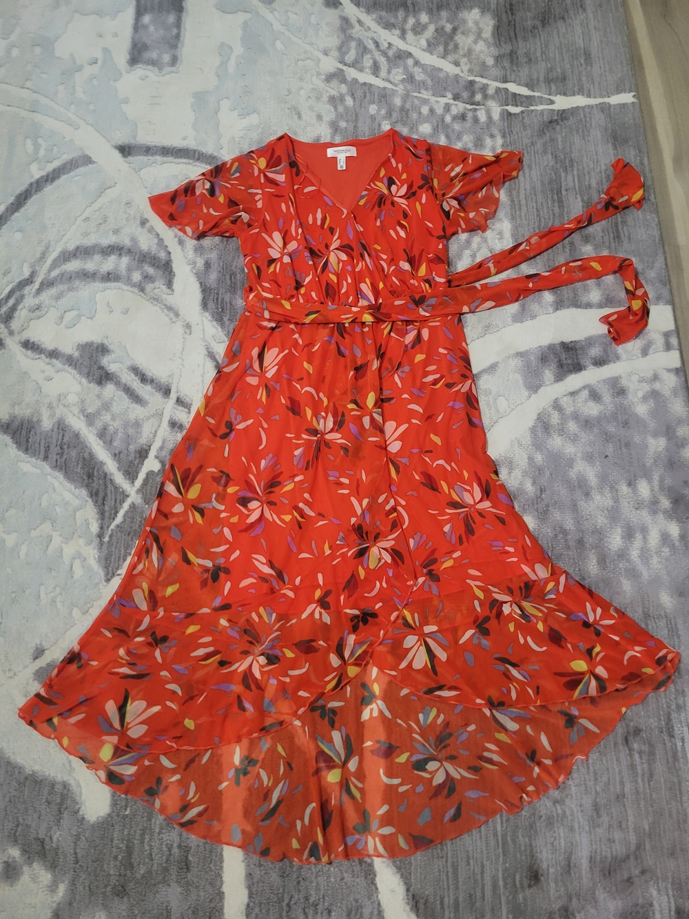 Addition Elle Vibrant Coral Wonen High Low Maxi Dress Size X